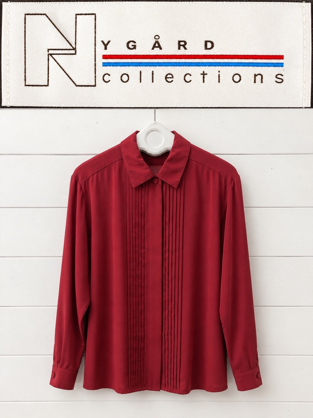 Nygård Collections Vintage Burgundy Pintuck Blouse size 20